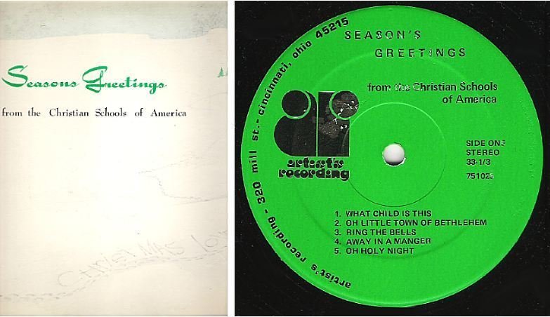 Christian Schools of America / Season's Greetings / Artist's Recording 751025 (Album, 12" Vinyl)