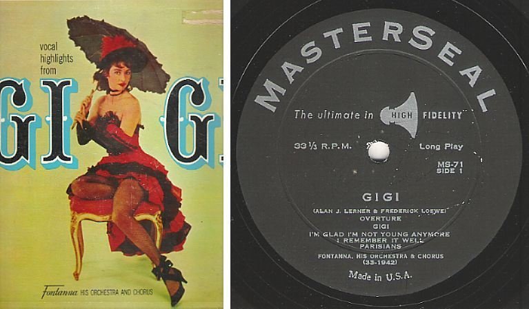 Fontanna / Vocal Highlights from GIGI (1958) / Masterseal MS-71 (Album, 12" Vinyl)