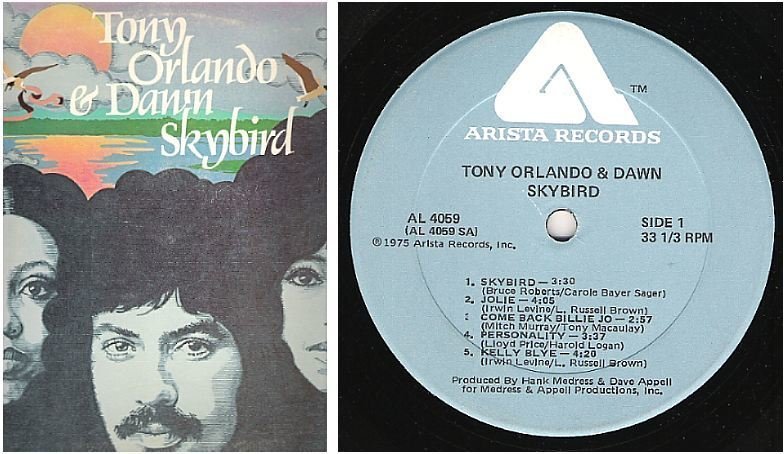 Orlando, Tony (+ Dawn) / Skybird (1975) / Arista AL-4059