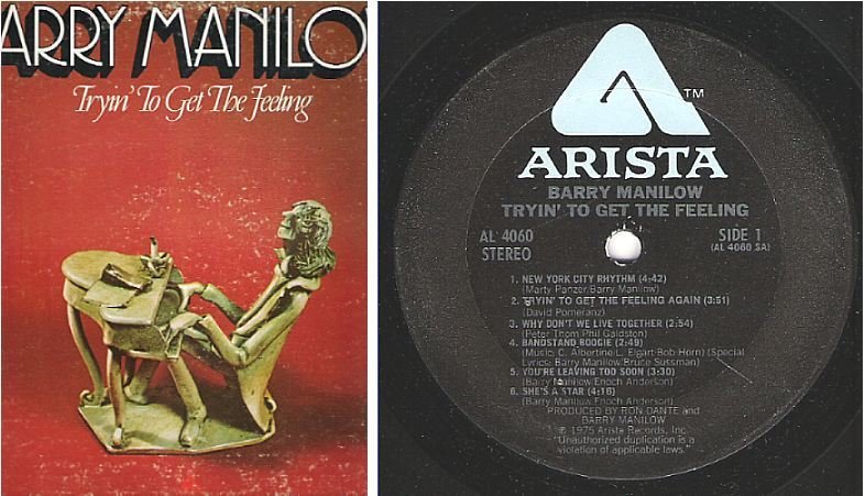 Manilow, Barry / Tryin&#39; To Get the Feeling (1975) / Arista AL-4060