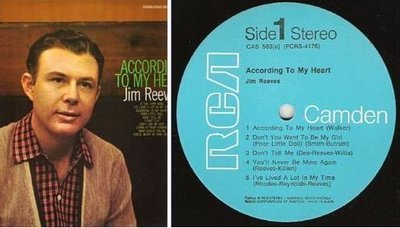 Reeves, Jim / According to My Heart (1960) / RCA Camden CAS-583