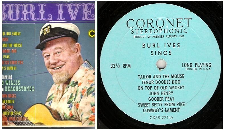 Ives, Burl (+ Chad Willis) / Burl Ives Sings (1967) / Coronet CXS-271 (Album, 12" Vinyl)
