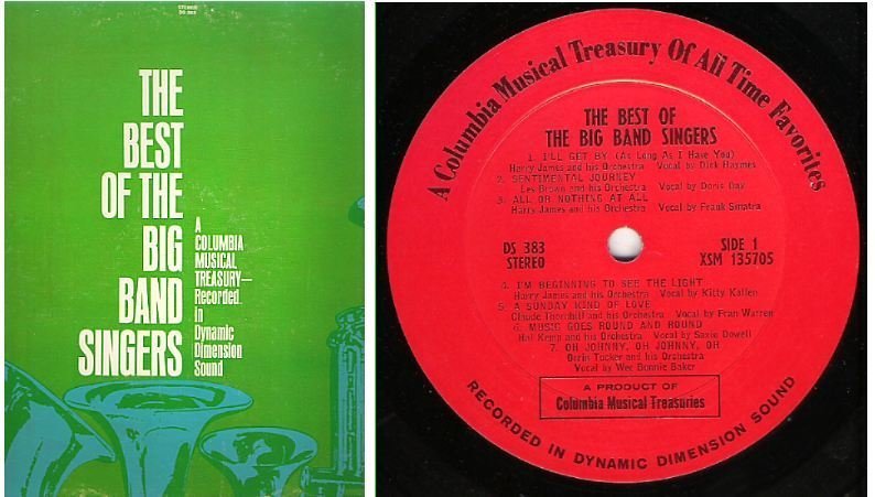 Various Artists / The Best of the Big Band Singers (1968) / Columbia Musical Treasuries DS-383
