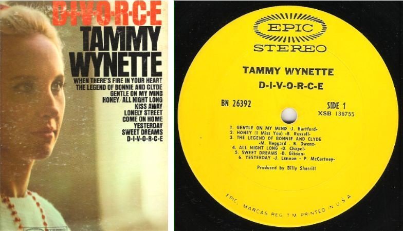 Wynette, Tammy / D-I-V-O-R-C-E (1968) / Epic BN-26392 (Album, 12" Vinyl)