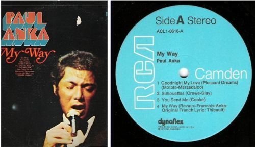Anka, Paul / My Way (1974) / RCA-Camden ACL1-0616 (Album, 12" Vinyl)