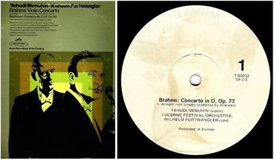 Menuhin, Yehudi (+ Wilhelm Furtwangler) / Brahms: Violin Concerto (1972) / Seraphim 1-60232