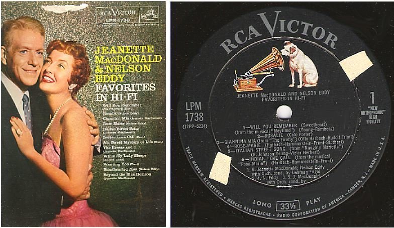 MacDonald, Jeanette (+ Nelson Eddy) / Favorites In Hi-Fi (1959) / RCA Victor LPM-1738 (Album, 12" Vinyl)