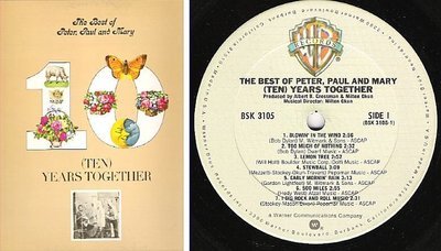 Peter, Paul + Mary / Ten Years Together (1970) / Warner Bros. BSK-3105