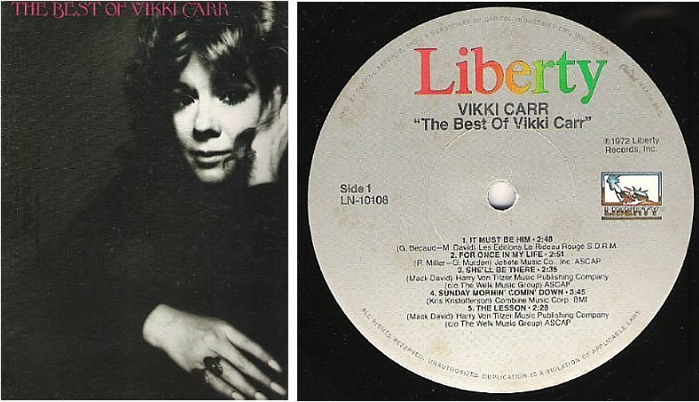 Carr, Vikki / The Best of Vikki Carr (1972) / Liberty LN-10108 (Album, 12" Vinyl)