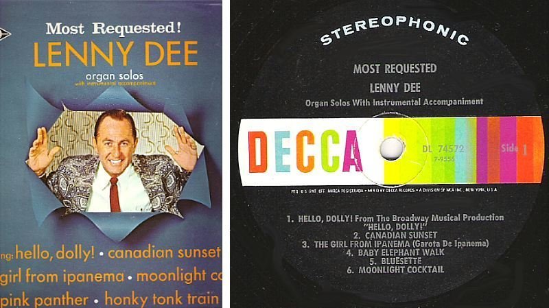 Dee, Lenny / Most Requested! (1964) / Decca DL-74572 (Album, 12" Vinyl)