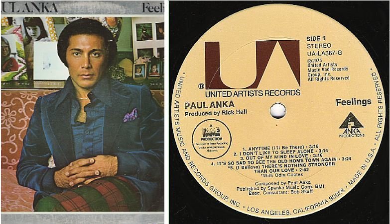 Anka, Paul / Feelings (1975) / United Artists UA-LA367-G (Album, 12" Vinyl)