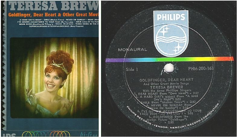 Brewer, Teresa / Goldfinger, Dear Heart and Other Great Movie Songs (1964) / Philips PHM-200-163 (Album, 12" Vinyl)