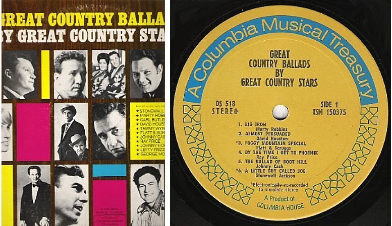 Various Artists / Great Country Ballads By Great Country Stars (1969) / Columbia House DS-518