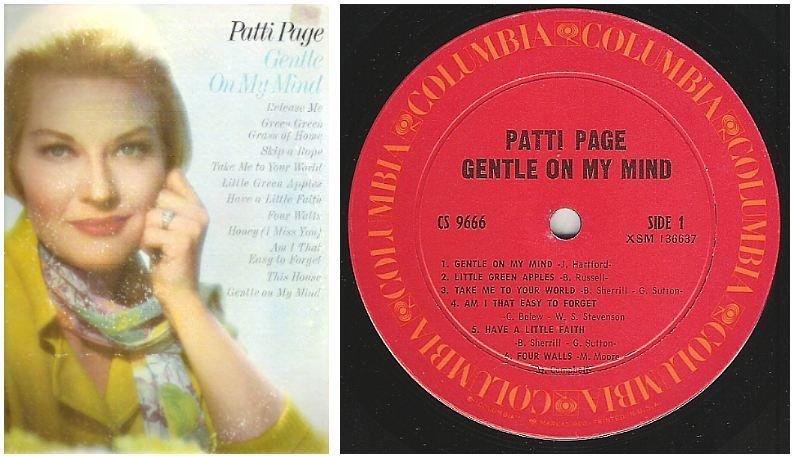 Page, Patti / Gentle On My Mind (1968) / Columbia CS-9666 (Album, 12&quot; Vinyl)