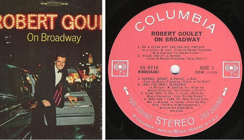 Goulet, Robert / On Broadway (1965) / Columbia CS-9218 (Album, 12" Vinyl)