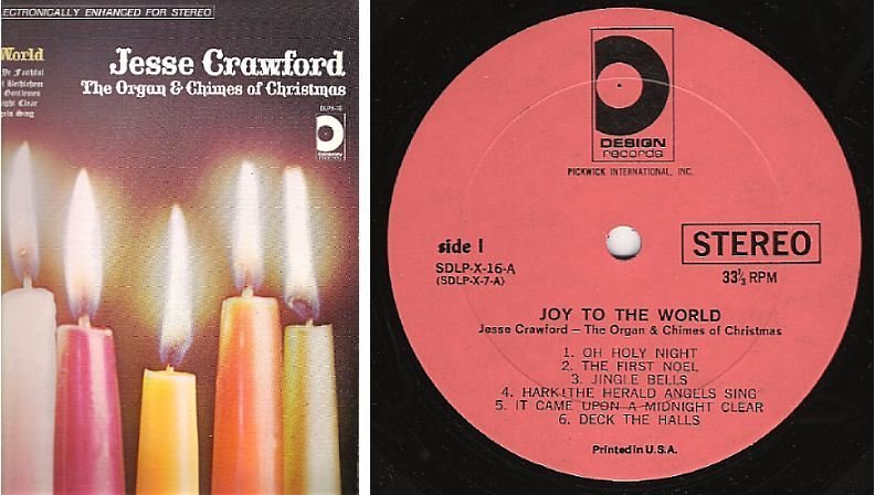 Crawford, Jesse / Joy to the World (The Organ & Chimes of Christmas) (1964) / Design SDLP-X-16 (Album, 12" Vinyl)