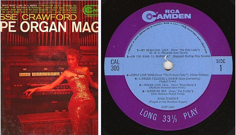 Crawford, Jesse / Pipe Organ Magic (1955) / RCA Camden CAL-300 (Album, 12" Vinyl)