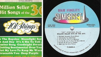 101 Strings / Million Seller Hits of the 30&#39;s (1964) / Somerset P-21000 (Album, 12&quot; Vinyl)