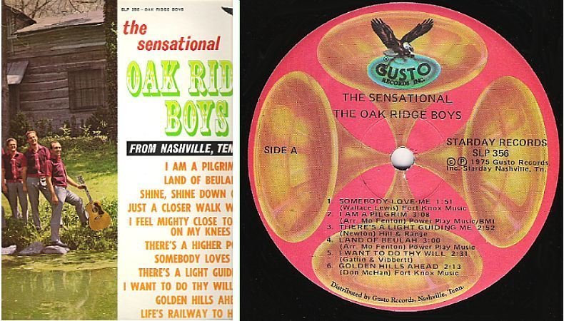 Oak Ridge Boys / The Sensational Oak Ridge Boys (1975) / Gusto-Starday SLP-356 (Album, 12" Vinyl)