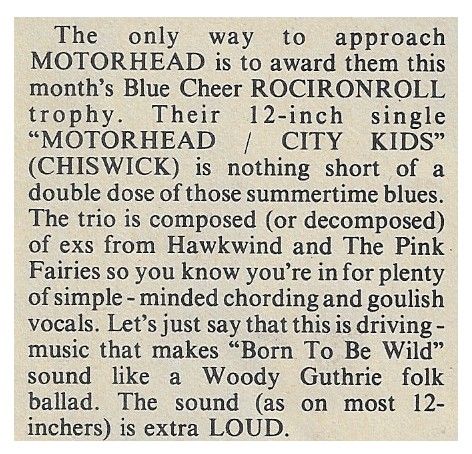 Motorhead / Motorhead - City Kids (January 1978)