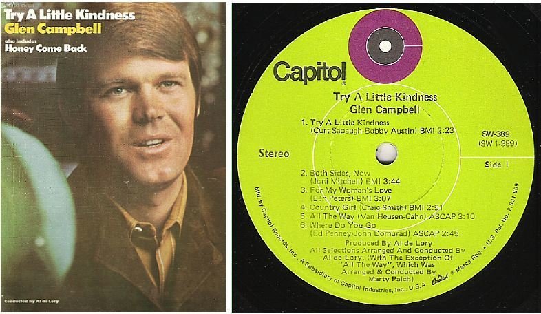 Campbell, Glen / Try a Little Kindness (1970) / Capitol SW-389 (Album, 12" Vinyl)