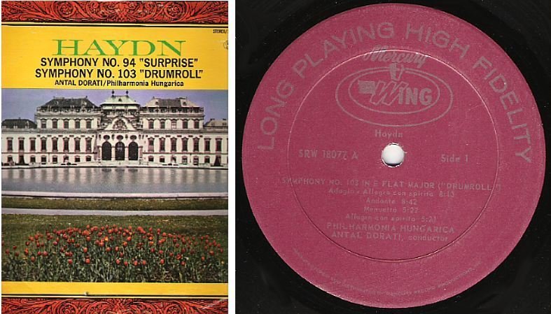 Dorati, Antal / Haydn: Symphonies No. 103 + 94 / Mercury-Wing SRW-18077 (Album, 12" Vinyl)