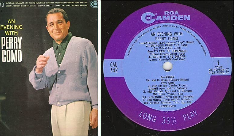 Como, Perry / An Evening With Perry Como (1963) / RCA Camden CAL-742 (Album, 12" Vinyl)