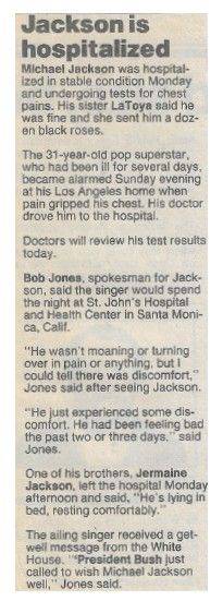 Jackson, Michael / Jackson is Hospitalized (1990)