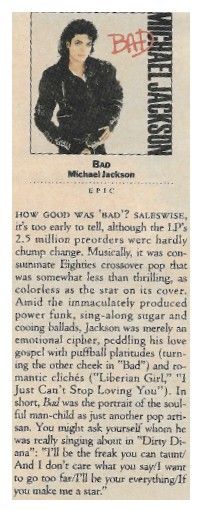 Jackson, Michael / Bad (How Good was &#39;Bad&#39; ?) (1987)