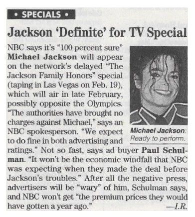 Jackson, Michael / Jackson &#39;Definite&#39; for TV Special (1994)
