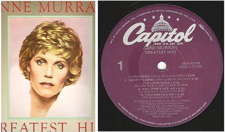 Murray, Anne / Greatest Hits (1980) / Capitol SOO-12110 (Album, 12&quot; Vinyl)