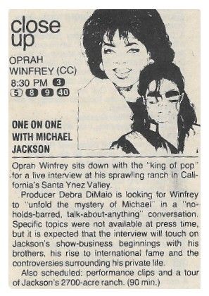Jackson, Michael / One on One with Michael Jackson (1993) / with Oprah Winfrey
