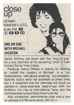 Jackson, Michael / One on One with Michael Jackson (1993) / with Oprah Winfrey