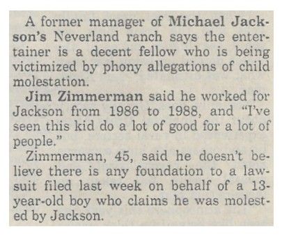 Jackson, Michael / Phony Allegations (1993)