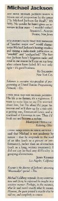 Jackson, Michael / 4 Reader Letters (1987)