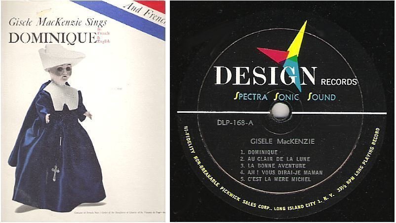 MacKenzie, Gisele / Dominique and French Folk Songs (1962) / Design DLP-168 (Album, 12" Vinyl)