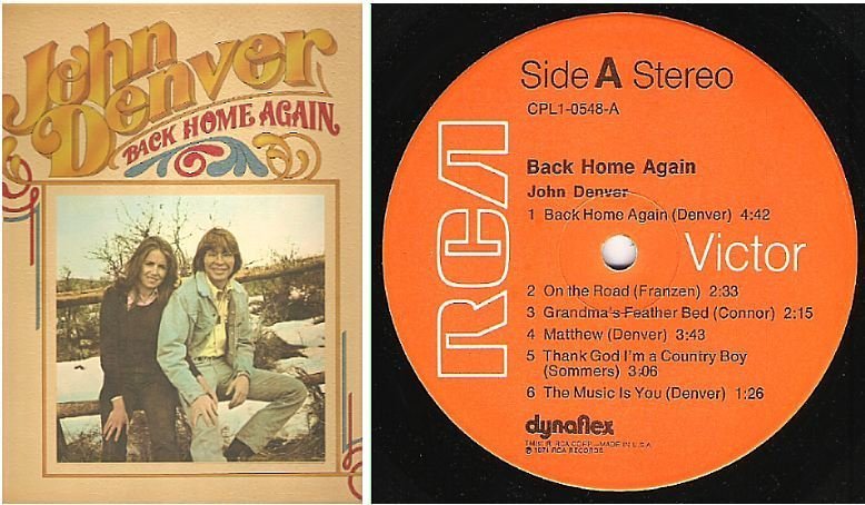 Denver, John / Back Home Again (1974) / RCA Victor CPL1-0548 (Album, 12&quot; Vinyl)