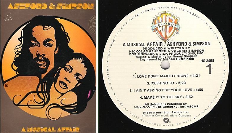 Ashford + Simpson / A Musical Affair (1980) / Warner Bros. HS-3458 (Album, 12" Vinyl)