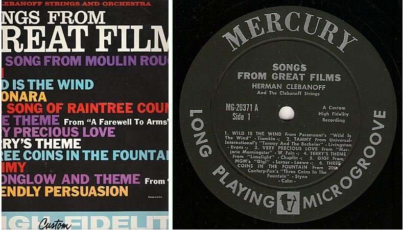 Clebanoff, Herman / Songs From Great Films (1958) / Mercury MG-20371 (Album, 12" Vinyl)