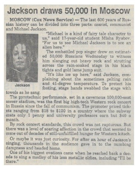 Jackson, Michael / Jackson Draws 50,000 in Moscow (1993)