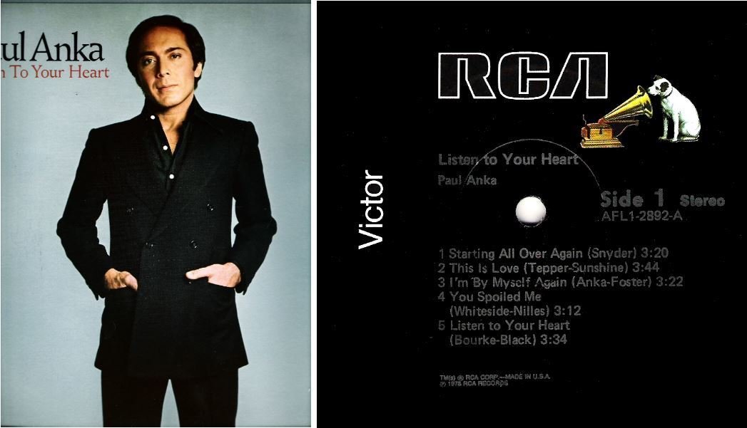 Anka, Paul / Listen To Your Heart (1978) / RCA Victor AFL1-2892 (Album, 12" Vinyl)