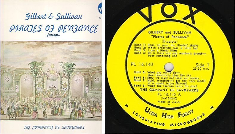Savoyards (The Company of) / Pirates of Penzance (Excerpts) (1962) / Vox PL-16.140 (Album, 12" Vinyl)