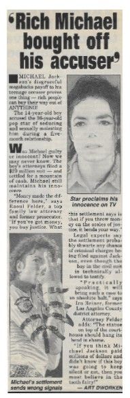 Jackson, Michael / Rich Michael Bought Off His Accuser (1994)