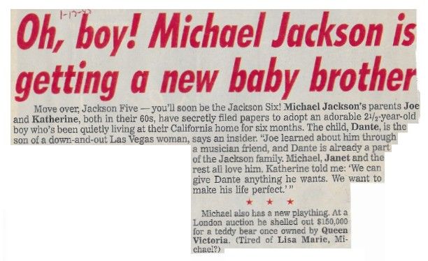 Jackson, Michael / Oh, Boy! Michael Jackson is Getting a New Baby Brother (1995)