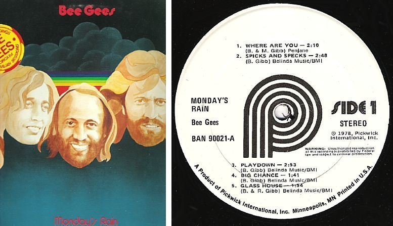 Bee Gees / Monday's Rain (1978) / Pickwick BAN-90021 (Album, 12" Vinyl)