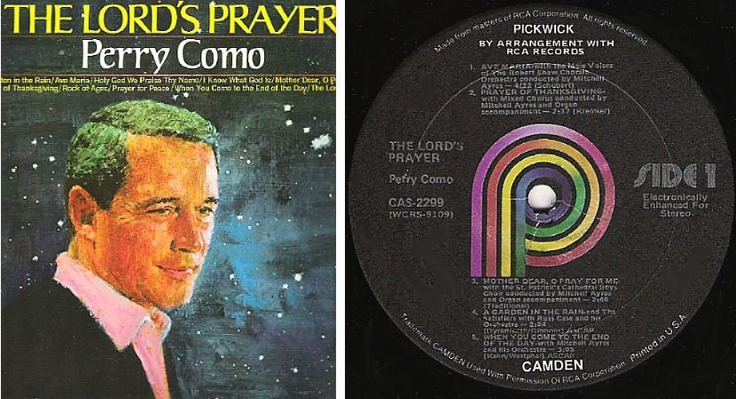 Como, Perry / The Lord's Prayer (1969) / Pickwick Camden CAS-2299 (Album, 12" Vinyl)