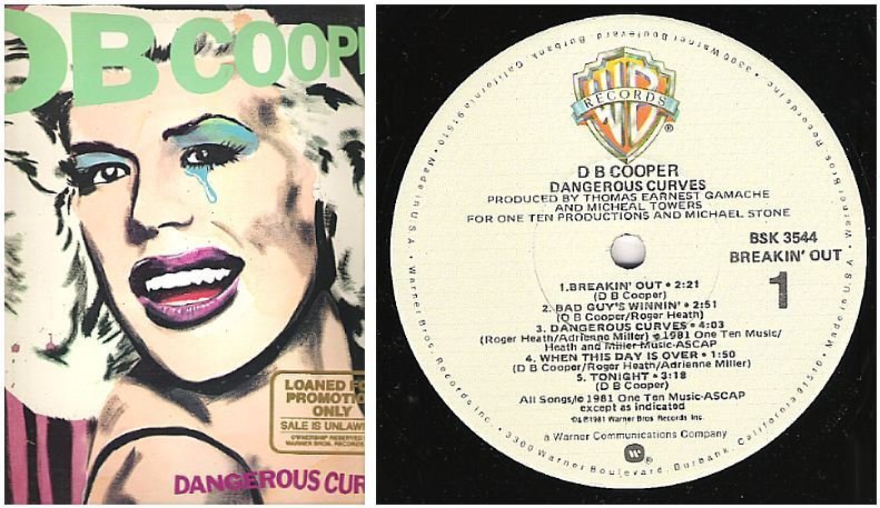 DB Cooper / Dangerous Curves (1981) / Warner Bros. BSK-3544 (Album, 12" Vinyl)