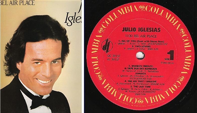 Iglesias, Julio / 1100 Bel Air Place (1984) / Columbia QC-39157 (Album, 12" Vinyl)