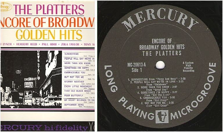 Platters, The / Encore of Broadway Golden Hits (1961) / Mercury MG-20613