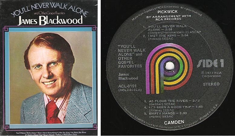 Blackwood, James / You'll Never Walk Alone and Other Gospel Favorites (1973) / Pickwick-Camden ACL-0191 (Album, 12" Vinyl)